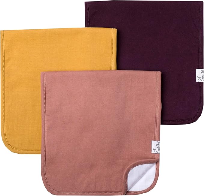 Copper Pearl Premium Baby Burp Cloths - 3-Pack Large Cotton Burp Cloths, Extra Soft Spit Up Rags with 3 Absorbent Layers, Perfect for Baby Boy and Baby Girl Gifts (21" x 10" Size, Jade Set)