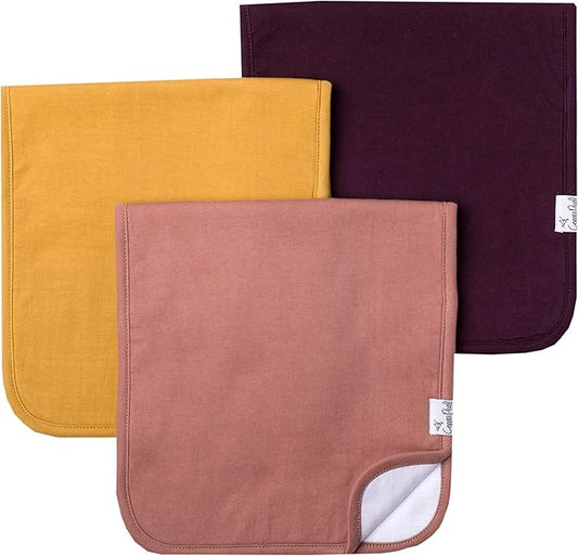 Copper Pearl Premium Baby Burp Cloths - 3-Pack Large Cotton Burp Cloths, Extra Soft Spit Up Rags with 3 Absorbent Layers, Perfect for Baby Boy and Baby Girl Gifts (21" x 10" Size, Jade Set)