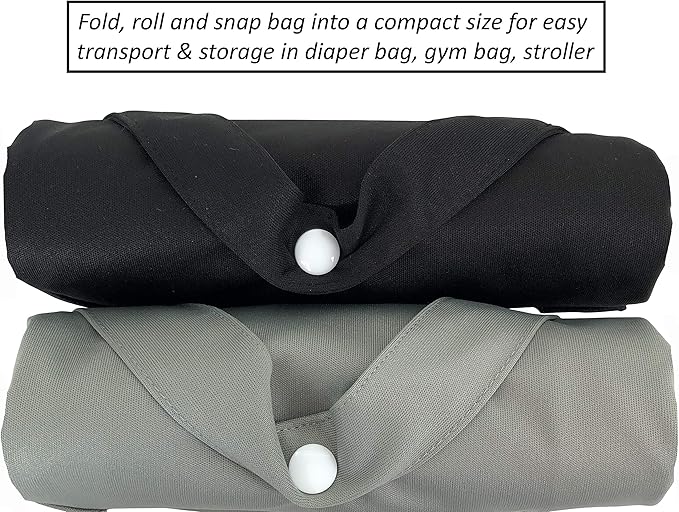 MOM & BAB Wet Bags for Baby Cloth Diapers, Swimsuits and Towels, Travel, Wet Dry Bag for Diaper Bag, Breast Pump Parts, Gym | Water & Odor Resistant (Black & Gray)