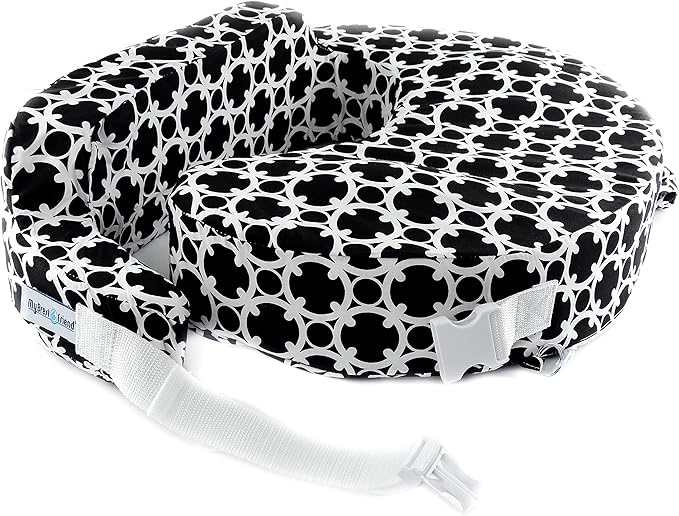My Brest Friend Original Nursing Pillow Cover - Slipcovers for Baby - Adjustable Fit, Easy Care, Durable - Original Nursing Pillow Not Included, Black and White Marina