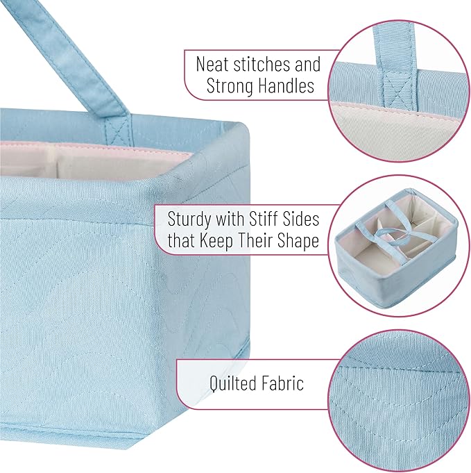 Mr. Pen- Baby Diaper Caddy Organizer, Blue, Baby Caddy Organizer with Handle, Compact Size, Collapsible & Portable