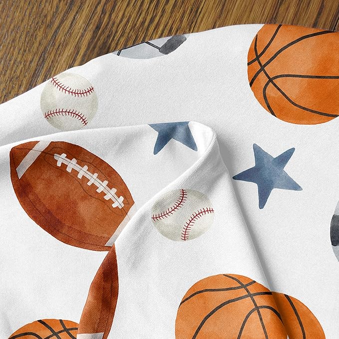 Sweet Jojo Designs Sports Theme Boy Nursing Pillow Cover Baby Breastfeeding Slipcover Infant Newborn Nursery Bottle Breast Feeding Pillowcase Pillow NOT Included Watercolor Vintage Sport Themed Stars