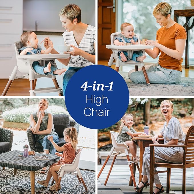Chicco Zest LE 4-in-1 Folding High Chair, Feeding Chair, Toddler Chair and Youth Stool, Multi-Use Easy Clean High Chair, Crema/White
