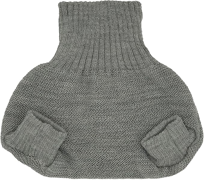 EcoAble Merino Wool Diaper Cover – Organic Overnight Knit Cover | Breathable Natural Fiber | Ideal for Fitted Cloth Diapers (EU86-92, Grey)
