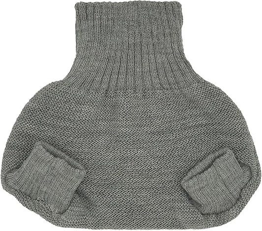 EcoAble Merino Wool Diaper Cover – Organic Overnight Knit Cover | Breathable Natural Fiber | Ideal for Fitted Cloth Diapers (EU86-92, Grey)
