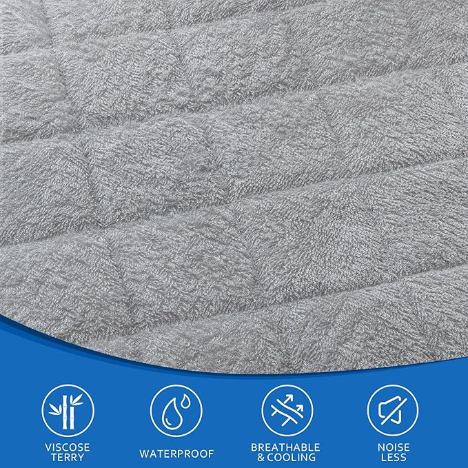 Changing Pad Liner Waterproof 3 Pack Quilted Thicker, Fits for Peanut Shape Changing Pad, Soft Viscose Terry Surface, Non-Slip Design Reusable Pad Liners Machine Washable, Gray