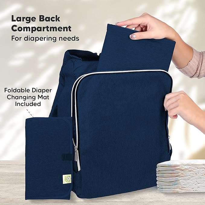 KeaBabies Diaper Bag Backpack and Portable Diaper Changing Pad - Waterproof Multi Function Baby Travel Bags - Waterproof Foldable Baby Changing Mat - Travel Diaper Change Mat - Lightweight Changing
