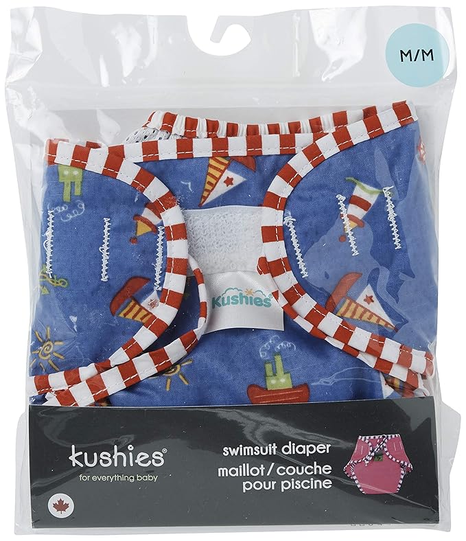 Kushies Swim Diaper, Sail Boats Print, Medium