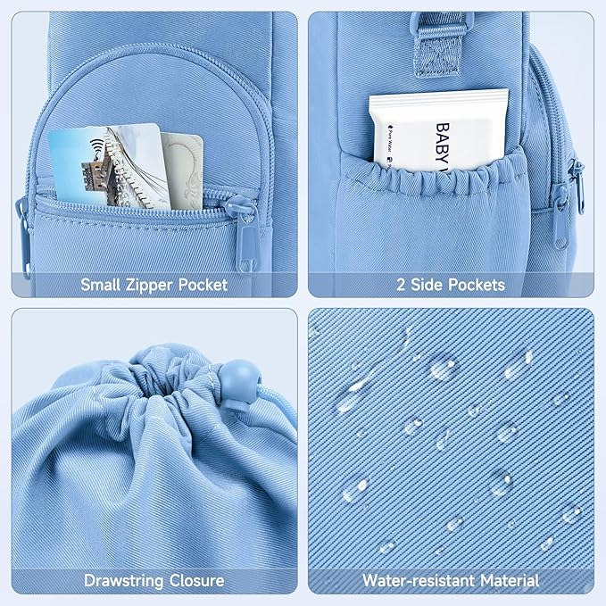 Portable Travel Bag for Breast Milk Cooler, Fits Milk Cooler & Portable BreastMilk Chiller, Leakproof,Insulated & Scratch-Resistant Bottle Carrier with Shoulder Strap & Extra Storage, Blue