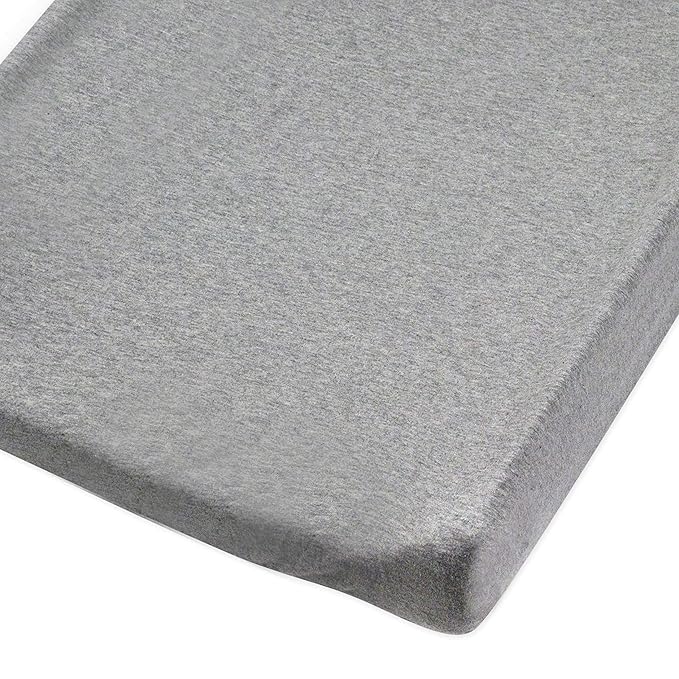 HonestBaby Organic Cotton Changing Pad Covers (Set of Two), Pattern Play/Heather Gray, One Size