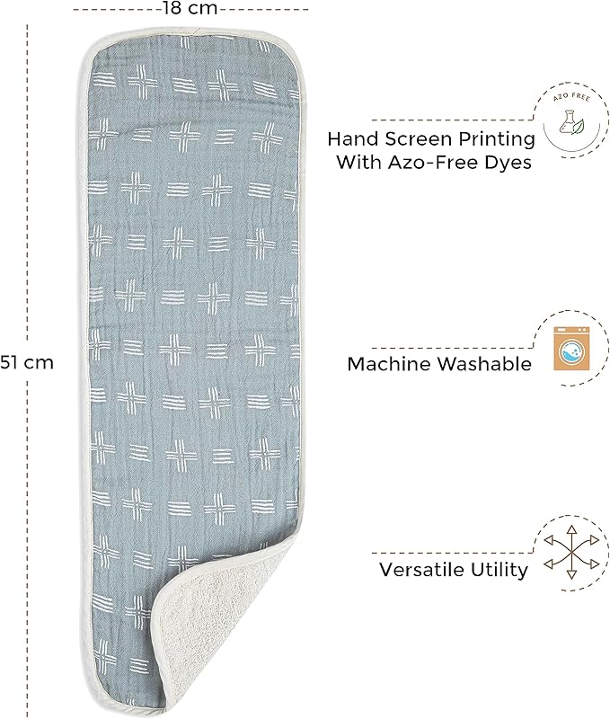 Crane Baby Muslin Baby Burp Cloths, Lightweight Absorbent Burp Cloth, Woodland Animal, Set of 3, 7" x 20", Newborn Baby Essentials, Burp Cloths Baby Boy, Burp Cloths Baby Girl, Baby Newborn Essentials