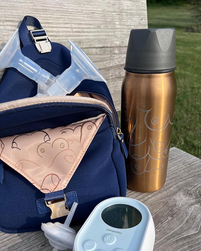 Sarah Wells Allie Sling Pump Bag – Fits All Wearable Cup Pumps & Portable Pumps – Machine Washable Neoprene Crossbody with Insulated Pocket, Water Bottle Holder & Hands-Free Design (Royal Blue)
