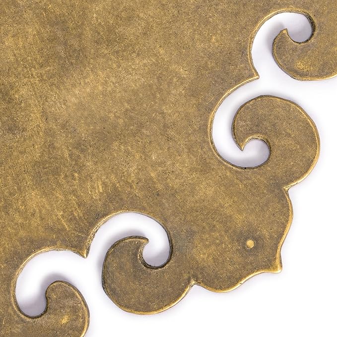 Brass Curled Box Corner Plate – Set of 2, 3.3", by Hardware Philosophy
