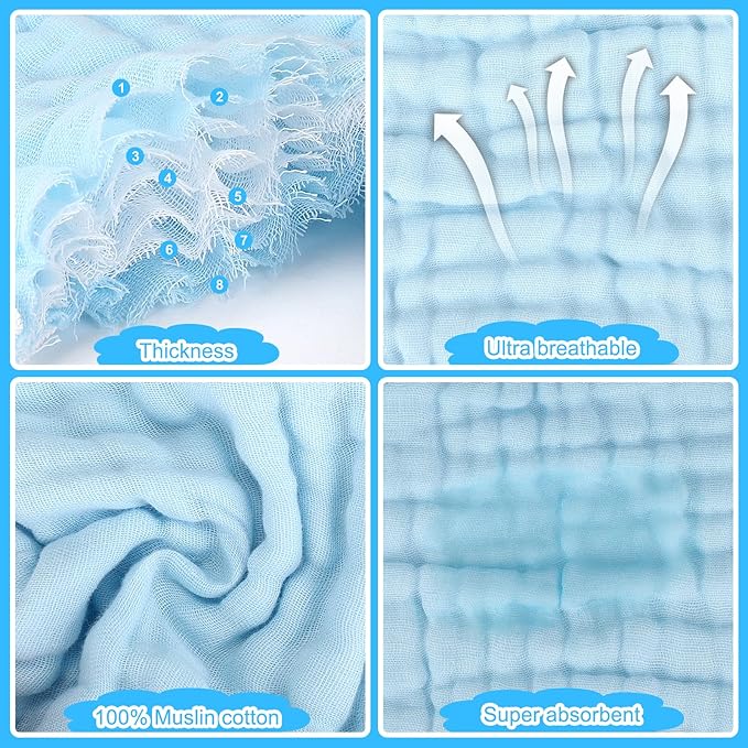 Accmor Muslin Baby Bibs, 6 Pack Soft Cotton Baby Bandana Drool Bibs for Boys Girls Teething and Drooling