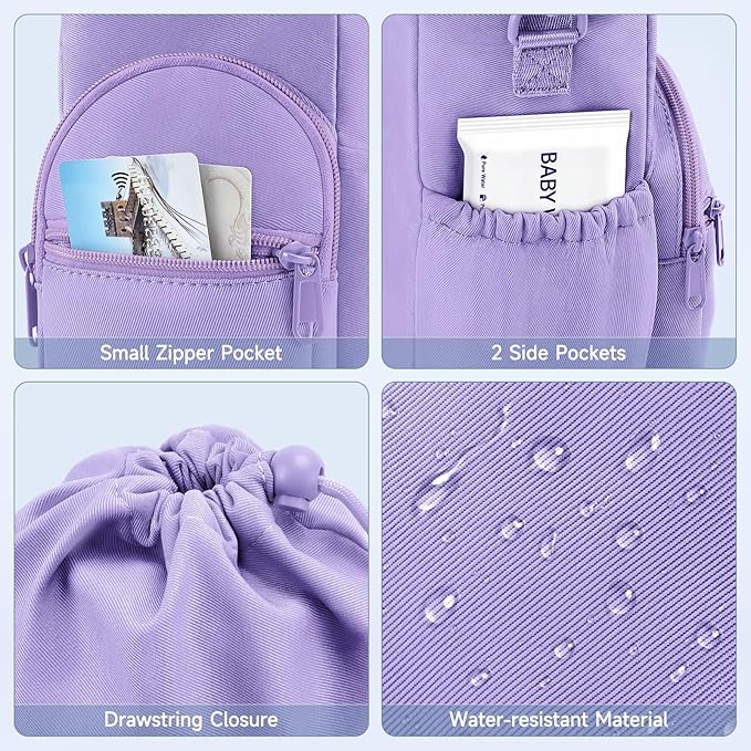 Portable Travel Bag for Breast Milk Cooler, Fits Milk Cooler & Portable BreastMilk Chiller, Leakproof,Insulated & Scratch-Resistant Bottle Carrier with Shoulder Strap & Extra Storage, Purple