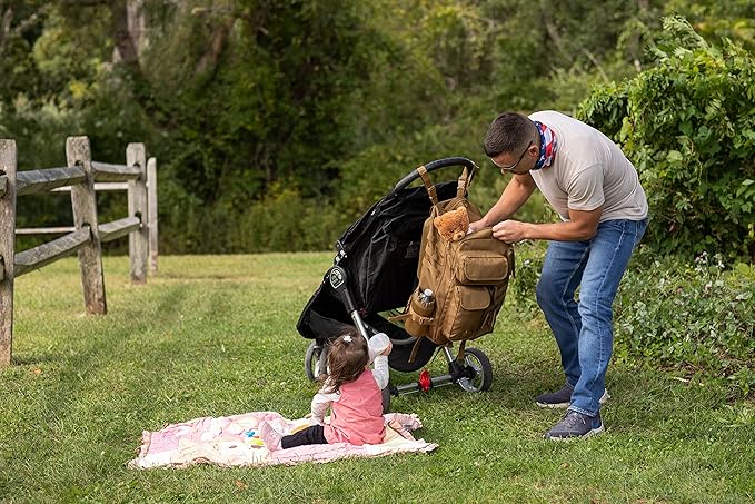 T.O.M HORIZONS Sling Diaper Bag for Dad; Single-handed Diaper Changing System. Changing Pad and much more included