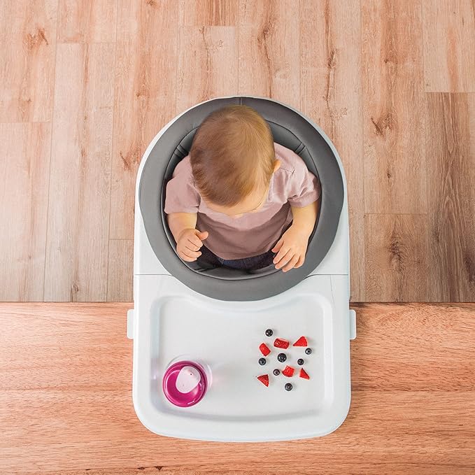 Chicco FastLock 360 Rotating Hook-On High Chair, Portable High Chair for Babies and Toddlers, Sets up in Seconds, Charcoal/Grey
