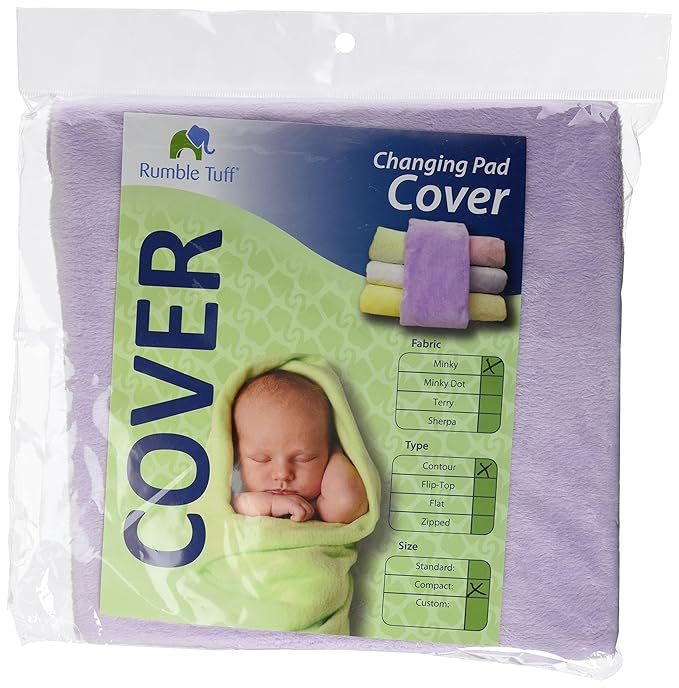 Rumble Tuff Silky Minky Changing Pad Cover, Compact Size, Premium Soft Touch Nursery Essential - Lavender