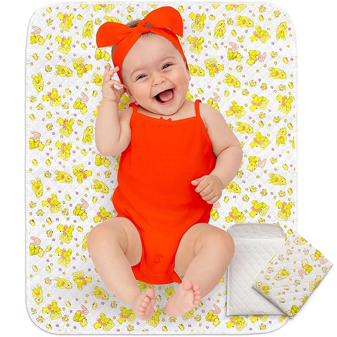 Changing Mat - Biggest Waterproof & Reusable Portable Changing Pad 25.5"x31.5" for Change Diaper in Any Places On the Go - Wipeable Compact Baby Change Cover Liner - Unisex Design for Girls & Boys