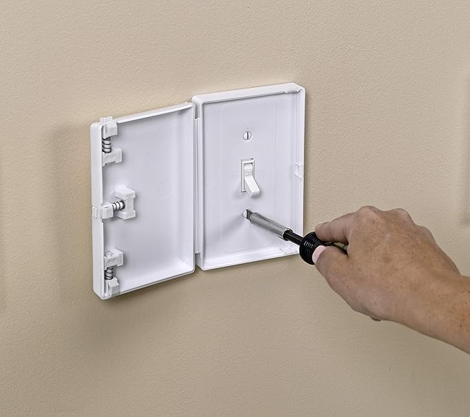 Baby Toddler Pet Resistant Electrical Safety Cover Guard for Home and Business, Made in USA, Traditional Standard Toggle Light Switch (White, Single Unit)