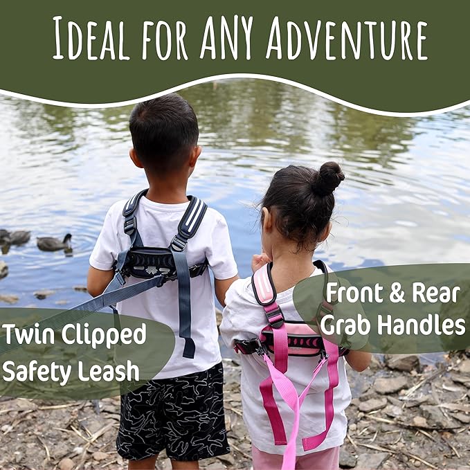 Hobble De Hoo Autism Safety Harness with leash for Kids 2–7 | Walking Safety Vest with Grab Handles for Wandering Prevention