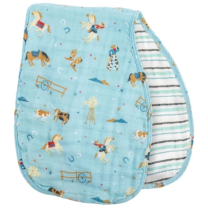 Stephen Joseph, Muslin Baby Burp Cloths, 2-Pack 100% Cotton, Burp Cloth for Baby Boys and Girls, Western