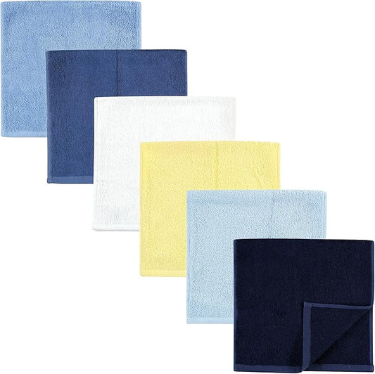 Hudson Baby Unisex Baby Rayon Burpcloth 6pk, Blue Yellow, One Size