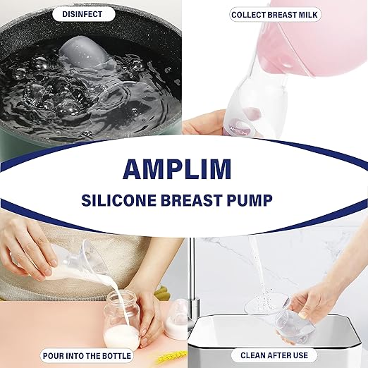 Deluxe Manual Silicone Breast Pump and No Contact Forehead Thermometer for Babies and Adults | Bundle Pack