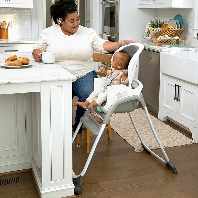 Ingenuity Full Course SmartClean 6-in-1 High Chair – SmartClean EVA Foam, 5 Point Safety Harness, 2 Dishwasher Safe Trays – Slate