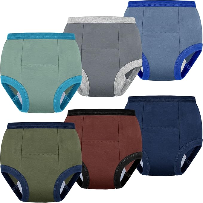 BIG ELEPHANT Potty Training Underwear, 100% Cotton Absorbent Unisex Toddler Pee Pants for Boys Girls