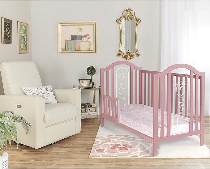 Dream On Me Universal Convertible Crib Toddler Guard Rail in Rose, Compatible with Select Dream On Me Cribs, Crib to Toddler Bed Conversion, Easily Attachable