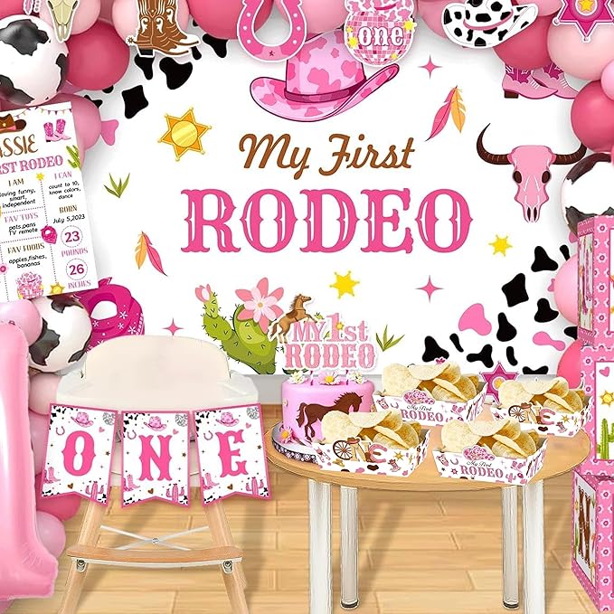 24 Count Cowgirl Themed Food Trays for Girls Western 1st Birthday Party Decorations My First Rodeo Food Trays Cowgirl Birthday Party Decor