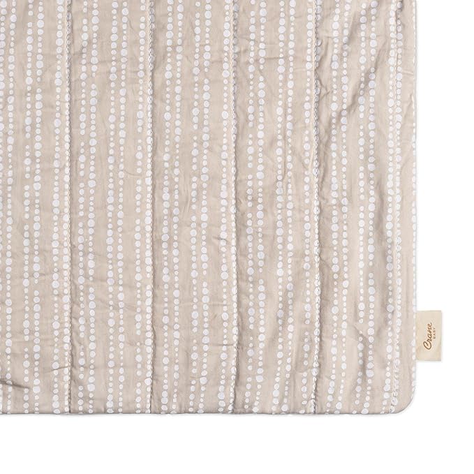 Crane Baby Changing Pad Cover, 100% Cotton Sateen Exterior Change Pad Cover, Neutral Dot, 16" x 32", Fitted Changing Pad Covers, Changing Table Pad Cover for Nursery, Baby Registry or Shower Gift