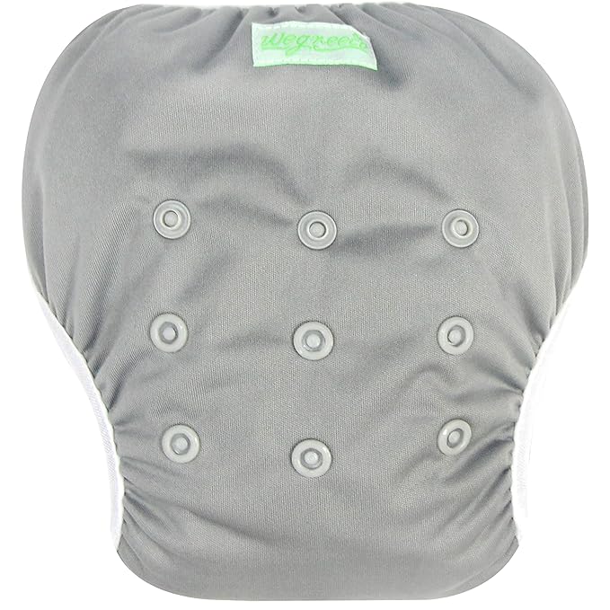 wegreeco Baby & Toddler Snap One Size Adjustable Reusable Baby Swim Diaper (Navy, Large, 3 Pack)