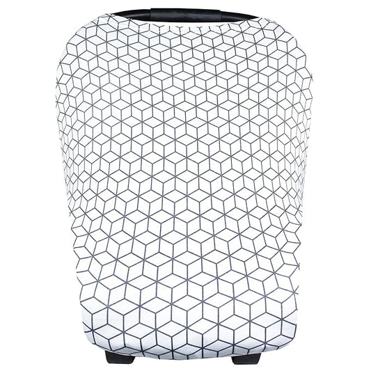 Baby Car Seat Cover Canopy and Nursing Cover Multi-Use Stretchy 5 in 1 Gift Onyx by Copper Pearl