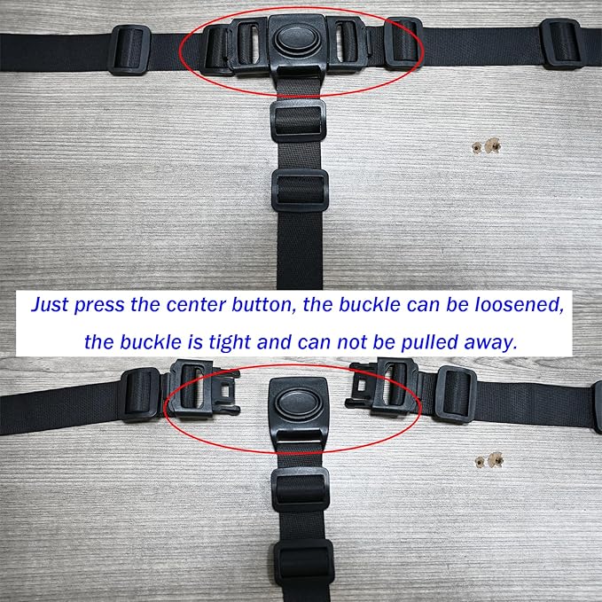 Universal 3 Point Harness Baby Chest Harness for Child/Kid Seats, Adjustable Harness Strap for High Chair/Pushchair/Stroller, Black