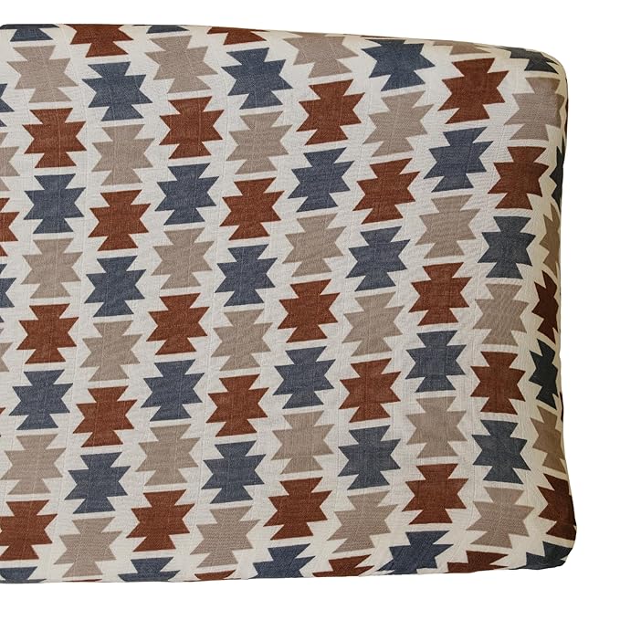 Mebie Baby Changing Pad, Western Aztec, 100% Muslin Cotton Changing Table Pad Cover for Baby Boy and Girl, Designer Nursery Decor Covers, Diaper Changing Pad Cover for Changing Station