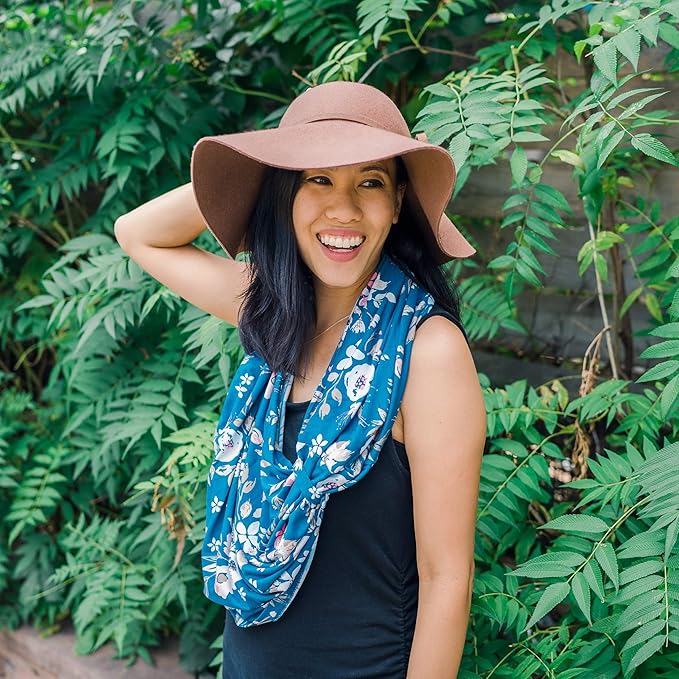 Bebe au Lait 5-in-1 Multi-Use Cover: Nursing Covers for Breastfeeding, Infinity Scarf, Nursing Shawl, Car Seat Cover, Shopping Cart Cover, Carrier Cover, Privacy Nursing Cover- Midnight Floral