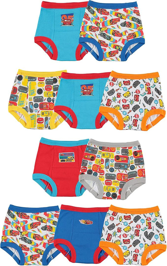 Disney Boys' Pixar Cars Toddler Potty Training Pant & Brief Combo Option, Stickers & Tracking Chart in Sizes 18m, 2t, 3t, 4t