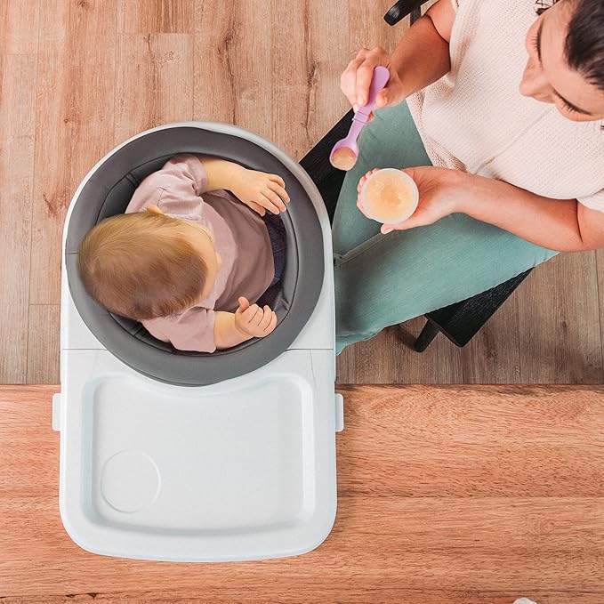Chicco FastLock 360 Rotating Hook-On High Chair, Portable High Chair for Babies and Toddlers, Sets up in Seconds, Charcoal/Grey