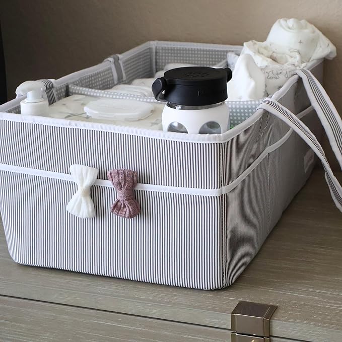Lily Miles Extra Large Diaper Caddy - Bundle of 2 - Caddy Organizers for Baby Diapers, Wipes or Essentials
