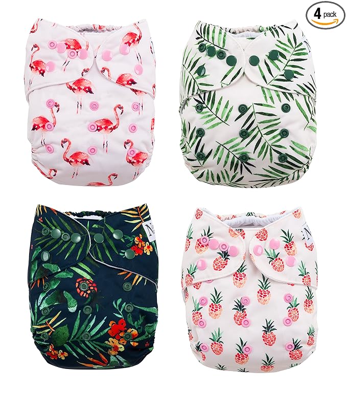 The Hollywood Hotel 4-Pack Cloth Pocket Diapers with 4 Inserts