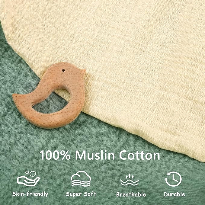 Hooyax Baby Changing Pad Cover 2-Pack, Muslin Soft Breathable Changing Table Pad Covers for Nursery, Easy Care Changing Pad Sheets for Girls and Boys(Green, Wheat)