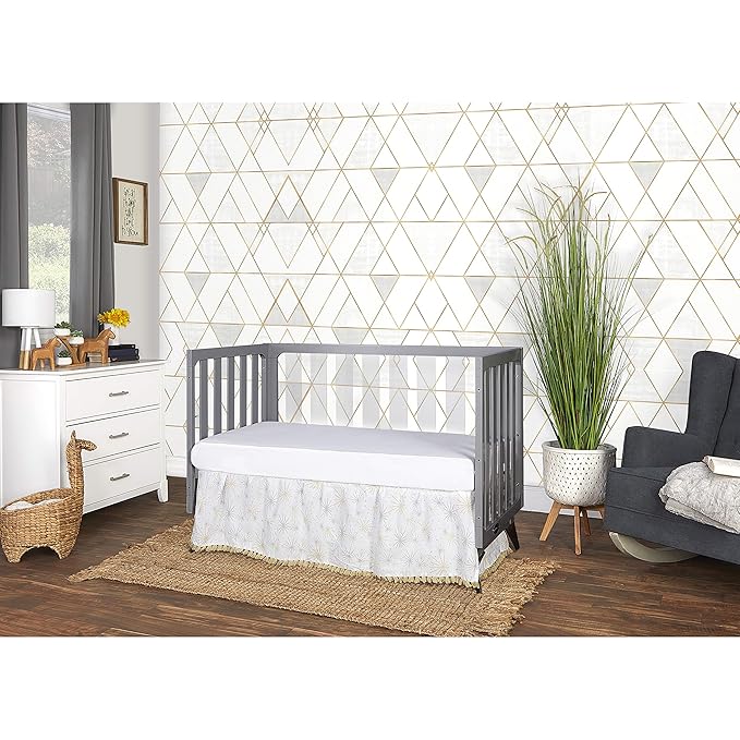 Evolur Acrylic Millennium 4 in 1 Convertible Crib Toddler Rail I Easily Coverts to Toddler Bed & I Acrylic Slats, Pebble Grey (702AC-PG)