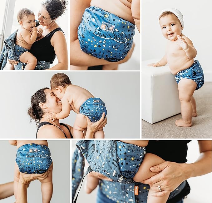 Kanga Care Rumparooz Double Leg Gusset Reusable Cloth Diaper Cover Newborn Snap | Wander 4-15 lbs