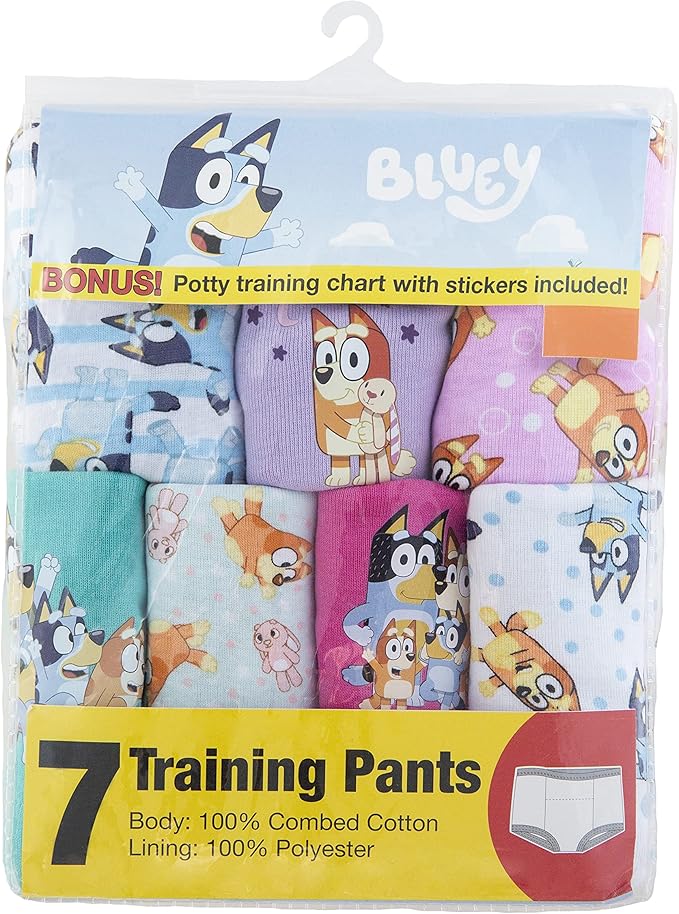 Potty Training Pants, 100% Cotton Padded Underwear, 7-Pack, Sizes 18 M, 2T, 3T and 4T