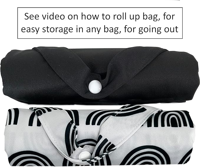 MOM & BAB Wet Bags for Baby Cloth Diapers, Wet Dry Bag for Breast Pump Parts, Bag for Wet Swimsuits and Towels (Rainbow & Black)