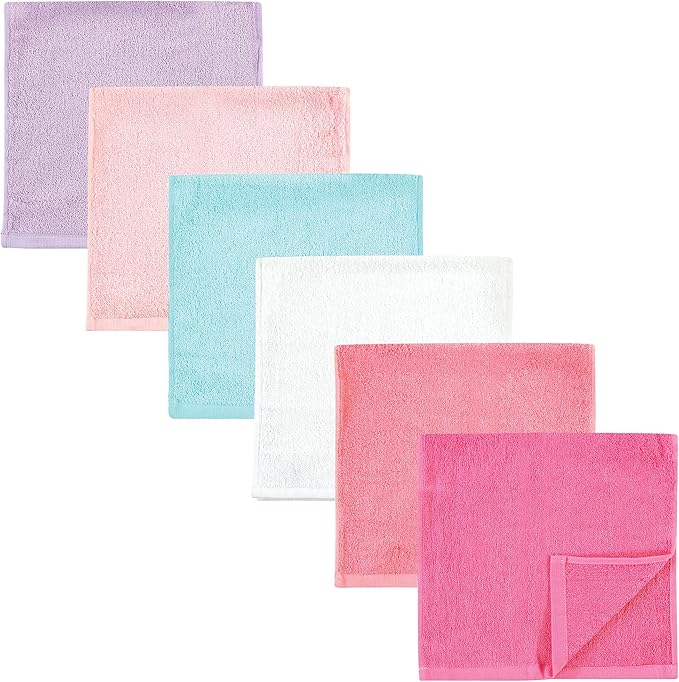 Hudson Baby Unisex Baby Rayon Burpcloth 6pk, Pink Lilac, One Size