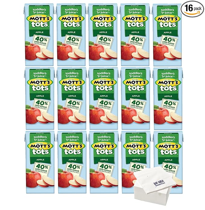 Mott's for Tot's Apple Juice Boxes, 16 Count with Bay Area Marketplace Napkins
