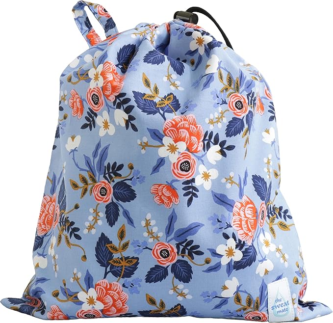 The Sweat Mate: Wet Bag for Anything Stinky, Sweaty, Soggy, Soiled, or Soaked. Washable and Reusable! (Floral, Medium 13"x15")